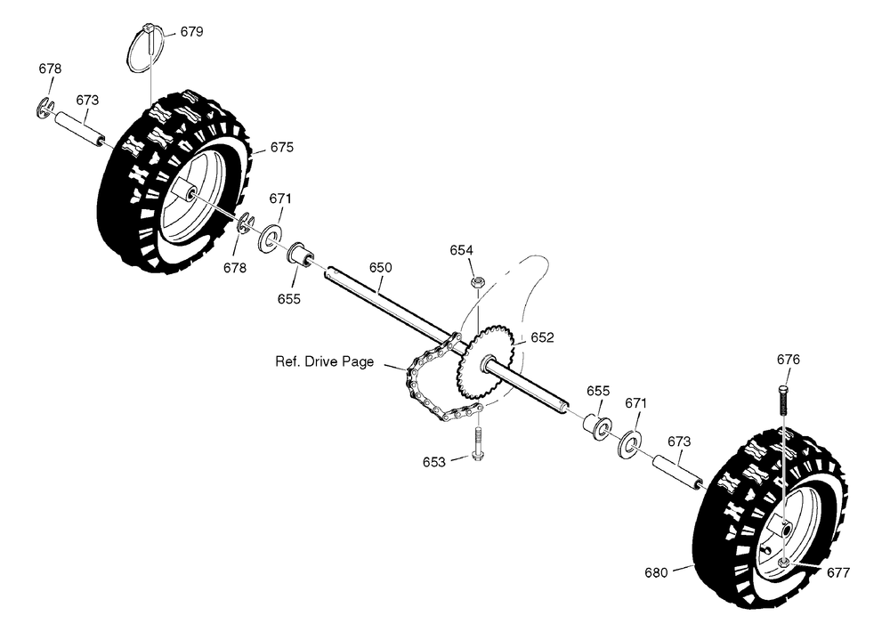 Wheels Diagram and Parts List for 624650X16B-ST6524 2007 Briggs and Stratton Snow Blower